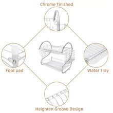 Load image into Gallery viewer, 2 Layer Stainless Steel Dish Rack
