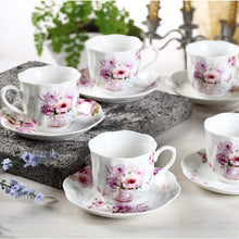 Load image into Gallery viewer, Tea Cups and Saucers Set of 6
