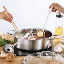 Load image into Gallery viewer, Stainless Steel Pot with Divider &amp; Lid with 2 Soup Ladles
