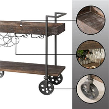 Load image into Gallery viewer, Serving Cart With Wine Rack
