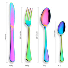 Load image into Gallery viewer, 24-Piece Stainless Steel Rainbow Flatware Set
