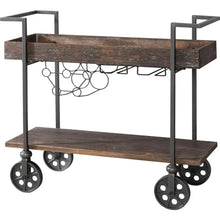 Load image into Gallery viewer, Serving Cart With Wine Rack
