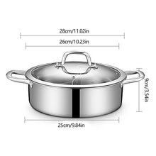 Load image into Gallery viewer, Stainless Steel Pot with Divider &amp; Lid with 2 Soup Ladles
